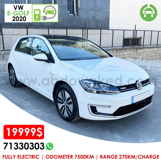 VW E-Golf 2020 White Color 270Km Range/Charge Fully Electric Car (Used Like New - 7500KM)