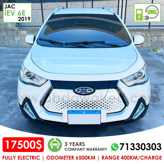 Jac IEV 6e 2019 White Color 400km Range/Charge Fully Electric Car (Used - 6500km)