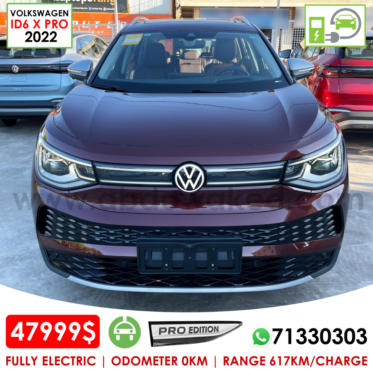 VW ID6 X Pro Edition 2022 7-Seater Dark Red Color 617km Range/Charge F ...