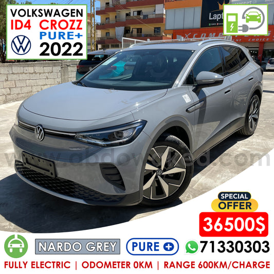 VW ID4 Crozz Pure+ 2022 Nardo Grey Color 600km Range/Charge Fully Electric Car (New - 0KM)